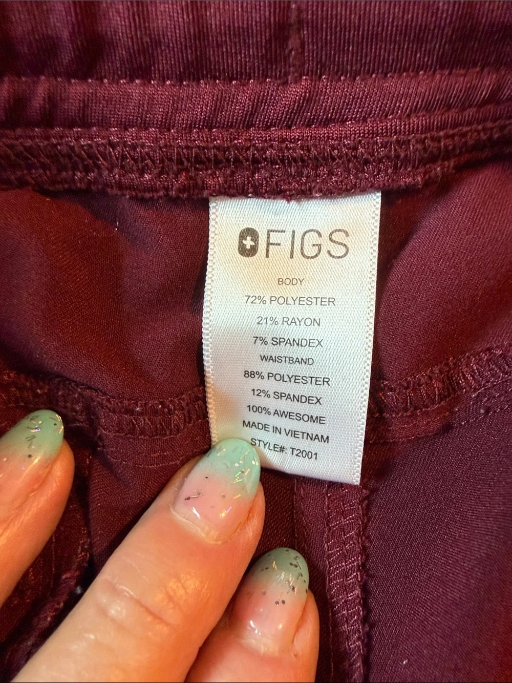 Men's Figs Drawstring Pants in Burgundy